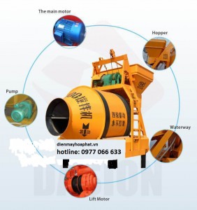 Máy trộn bê tông JZM750 động cơ 7,5kw